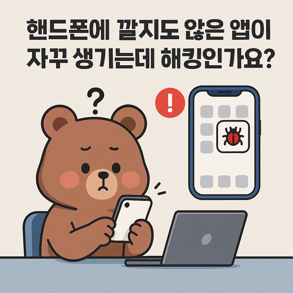 핸드폰에 깔지도 않은 앱이 자꾸 생기는데 해킹인가요