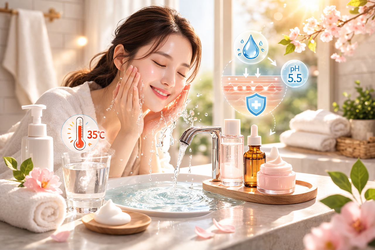 세안 후 3분 이내 보습제 바르는 법과 수분 레이어링 기술 설명 이미지