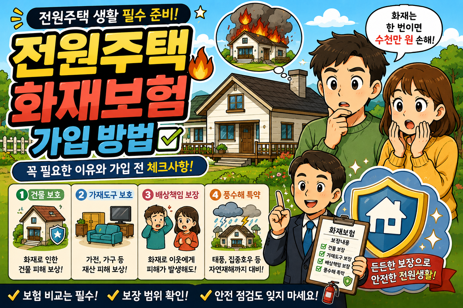 전원주택 화재보험 가입 방법