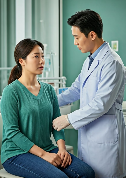 갑상선 기능 항진증 원인 진료하는 의사