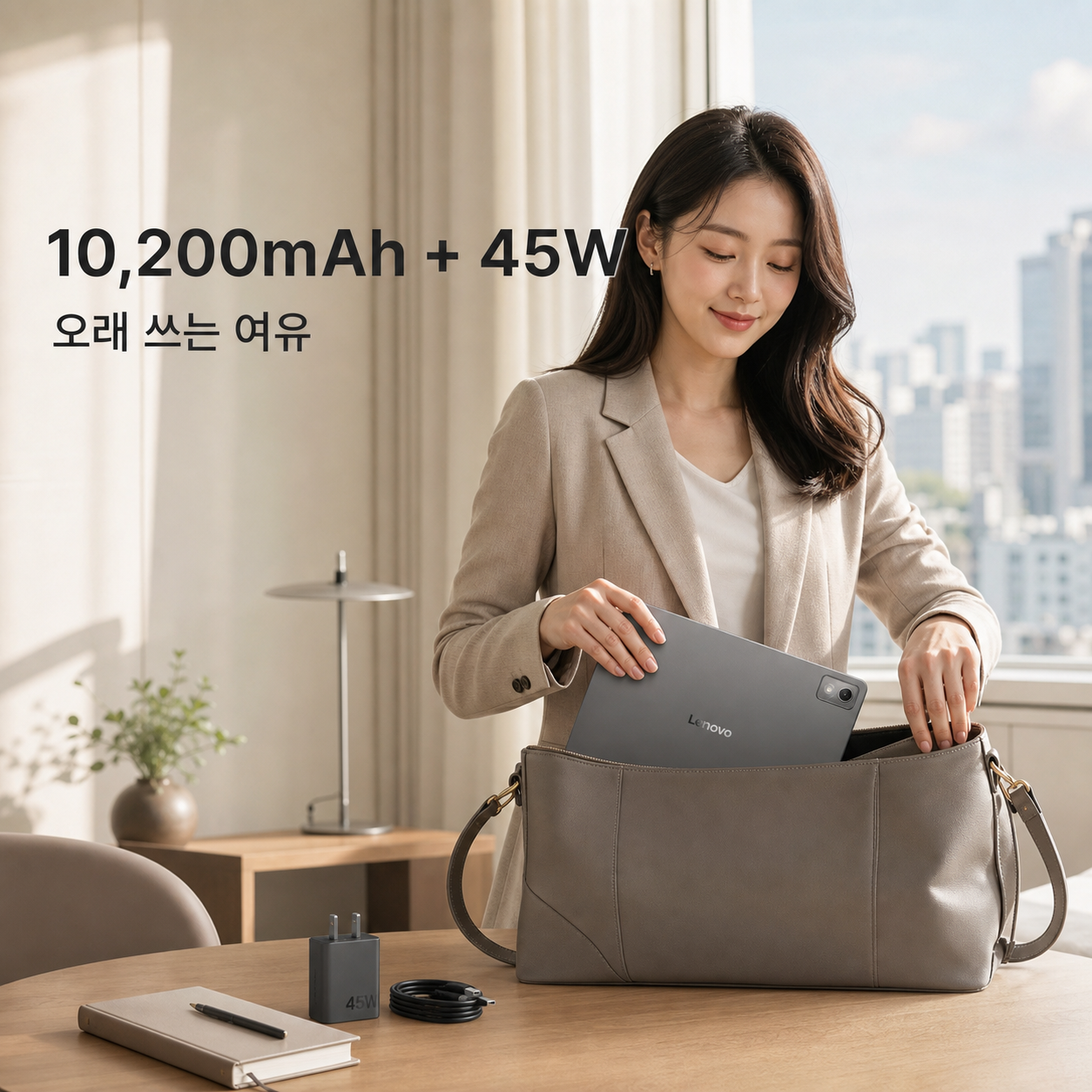 10200mAh 배터리와 45W 충전을 강조한 이미지