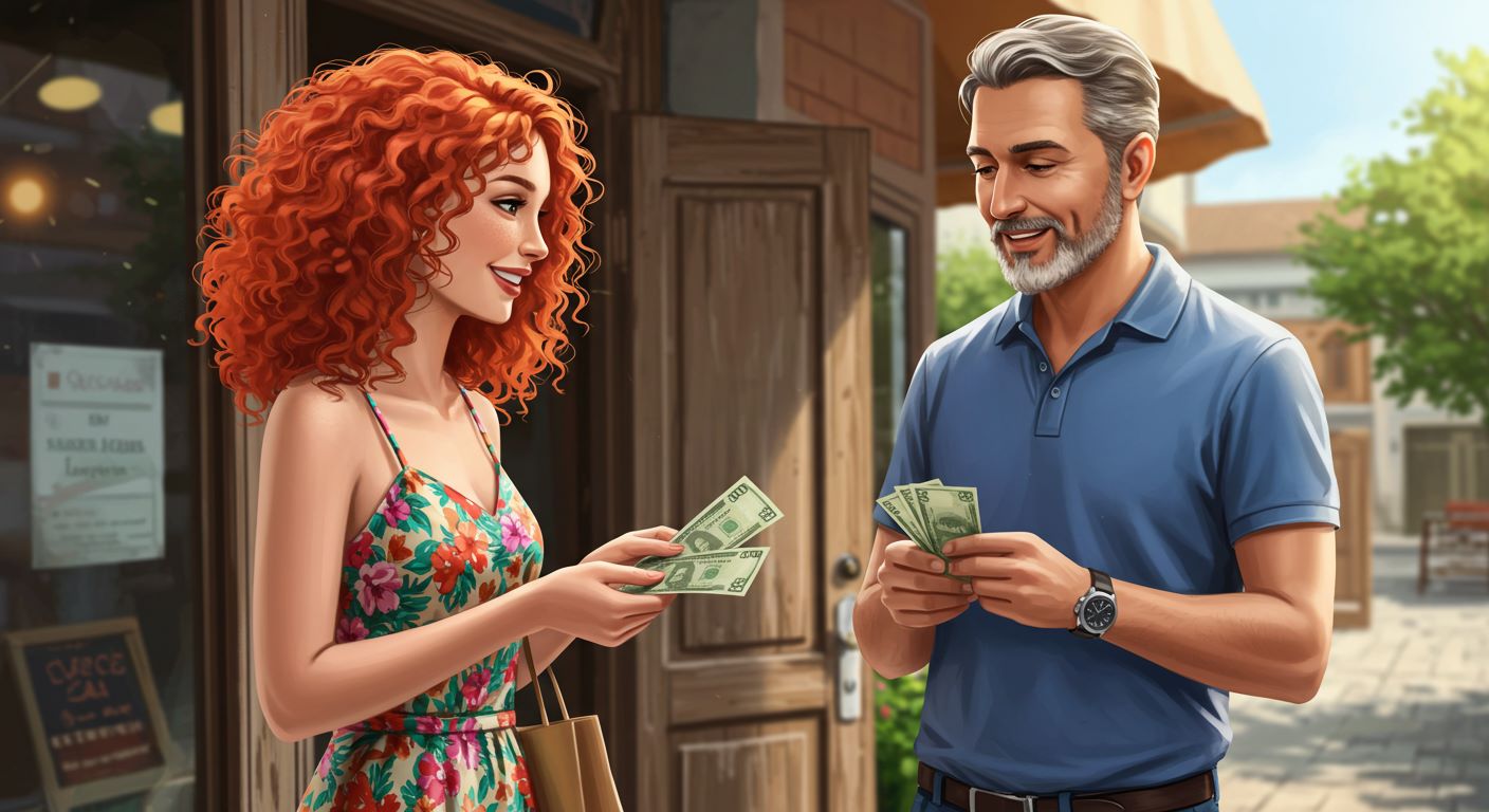 차임을 지급하고 있는 사진