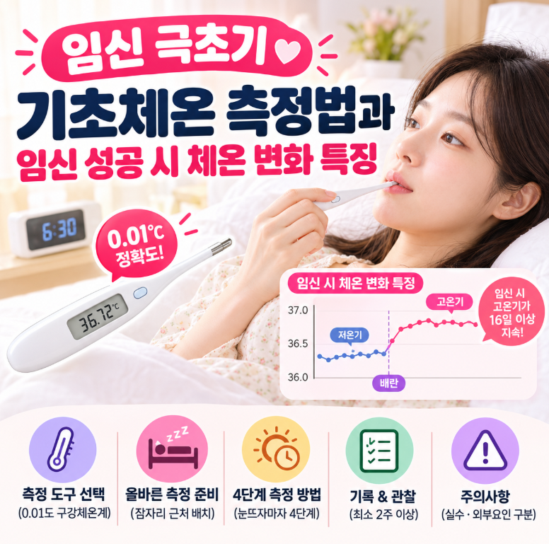 임신 극초기 기초체온 측정법과 임신 성공 시 체온 변화 특징