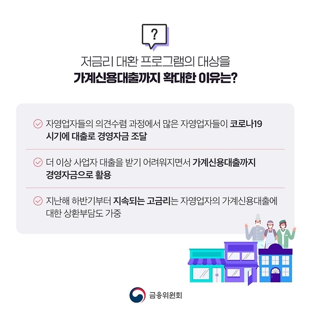 고금리 신용대출 자영업자 &lsquo;저금리 대환