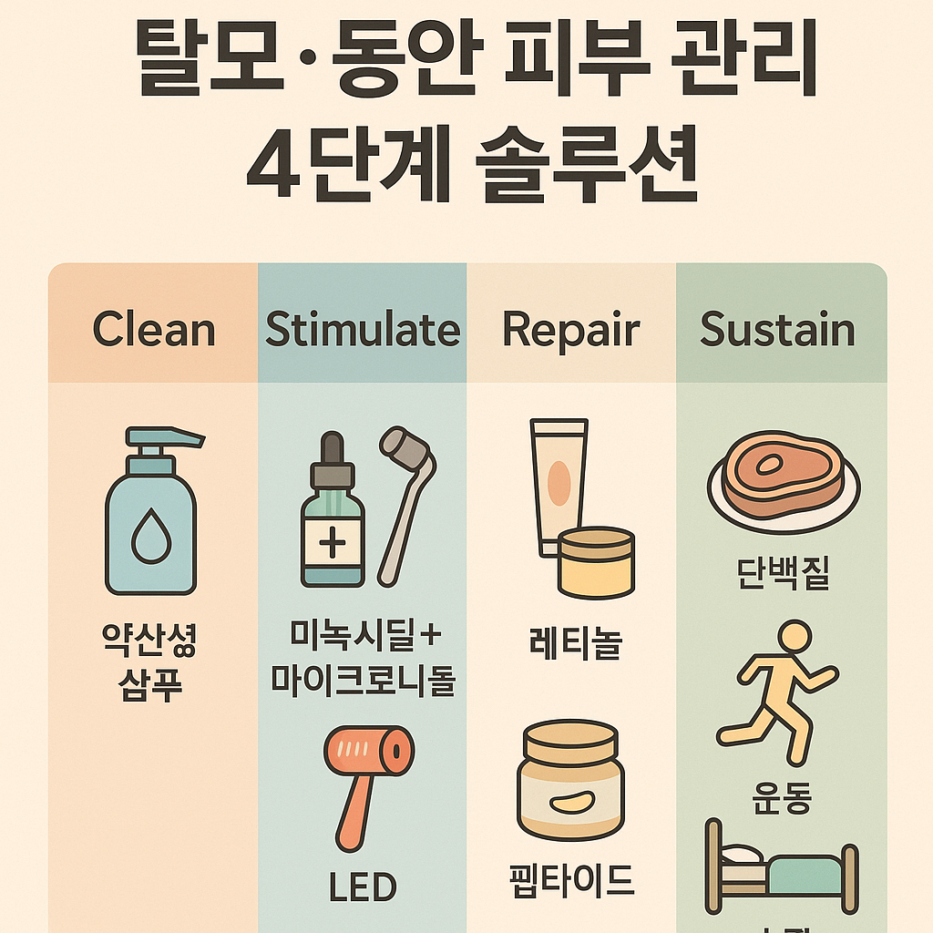 탈모·동안 피부 관리, 4단계 솔루션