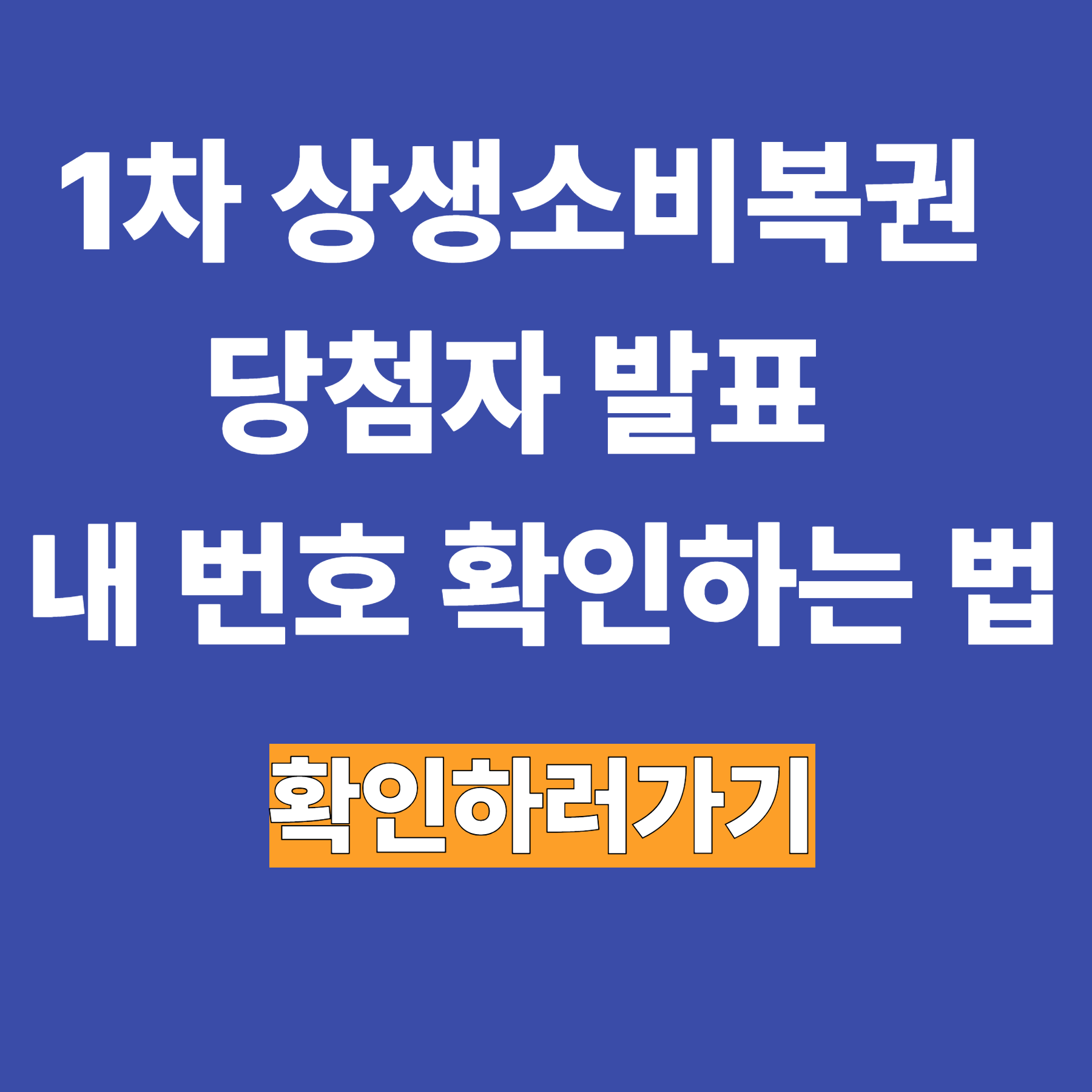 1차 상생소비복권 당첨자 발표, 내 번호 확인하는 법