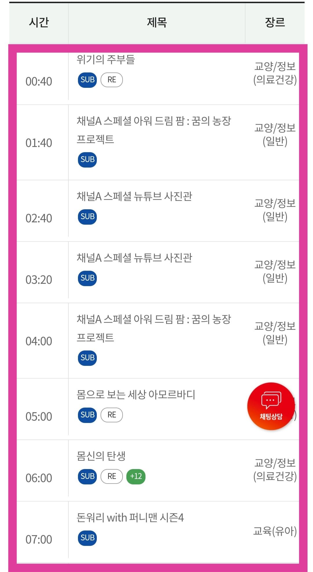 KT-HCN-관악방송-채널번호-및-편성표-확인-방법-안내-원하는-날짜의-채널A-프로그램명과-방송-시간을-확인할-수-있습니다.