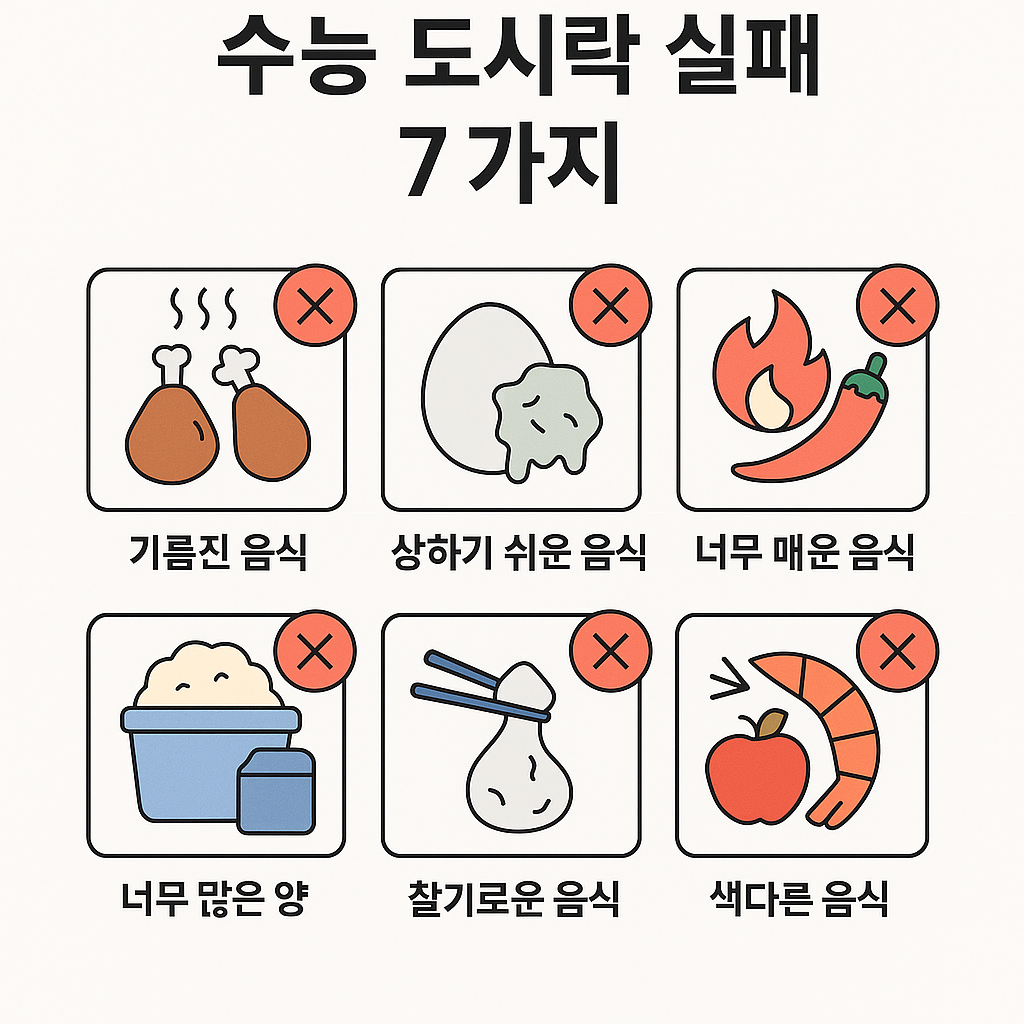 수능 도시락 실패 사례 7가지, 이것만은 피하세요