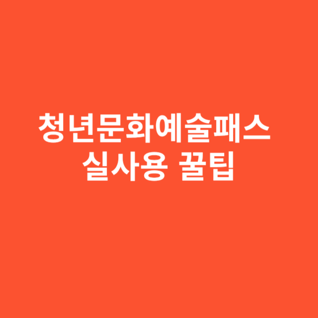 청년문화예술패스, 어디서 어떻게 쓰는지 실사용 꿀팁