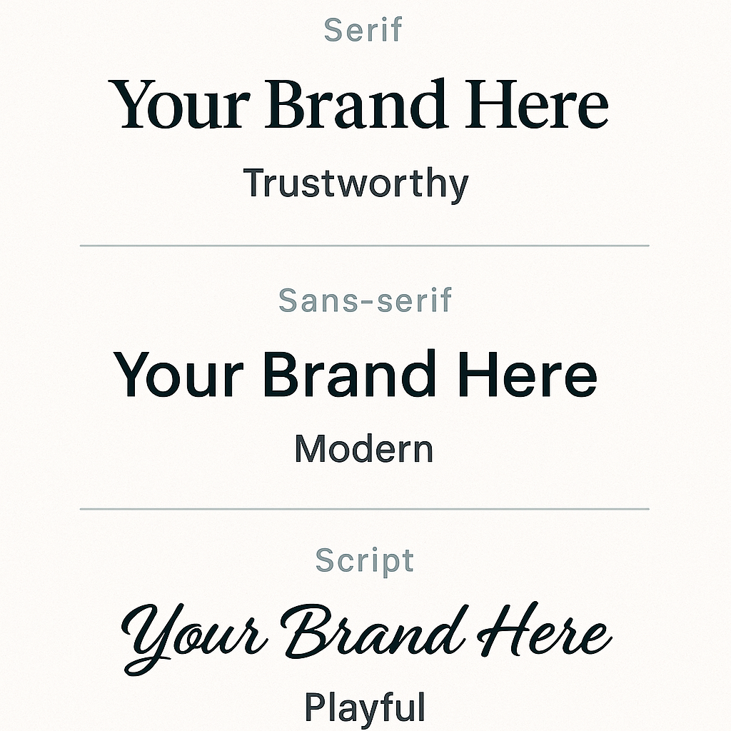 여러 타이포그래피의 예시와 느낌 보여주는 이미지
