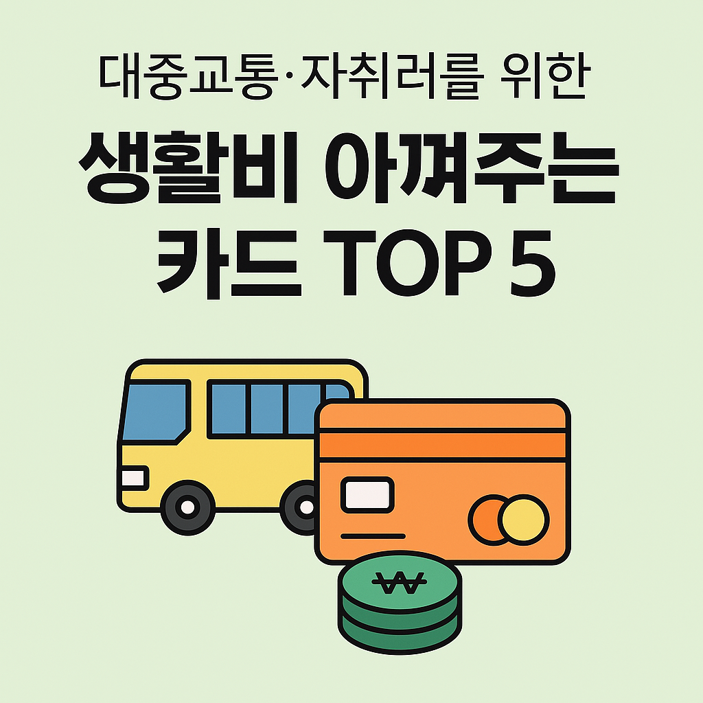 대중교통·자취러를 위한 생활비 아껴주는 카드 TOP 5