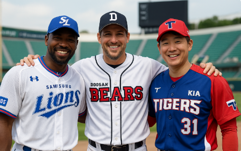 KBO 다양한 인종의 선수들