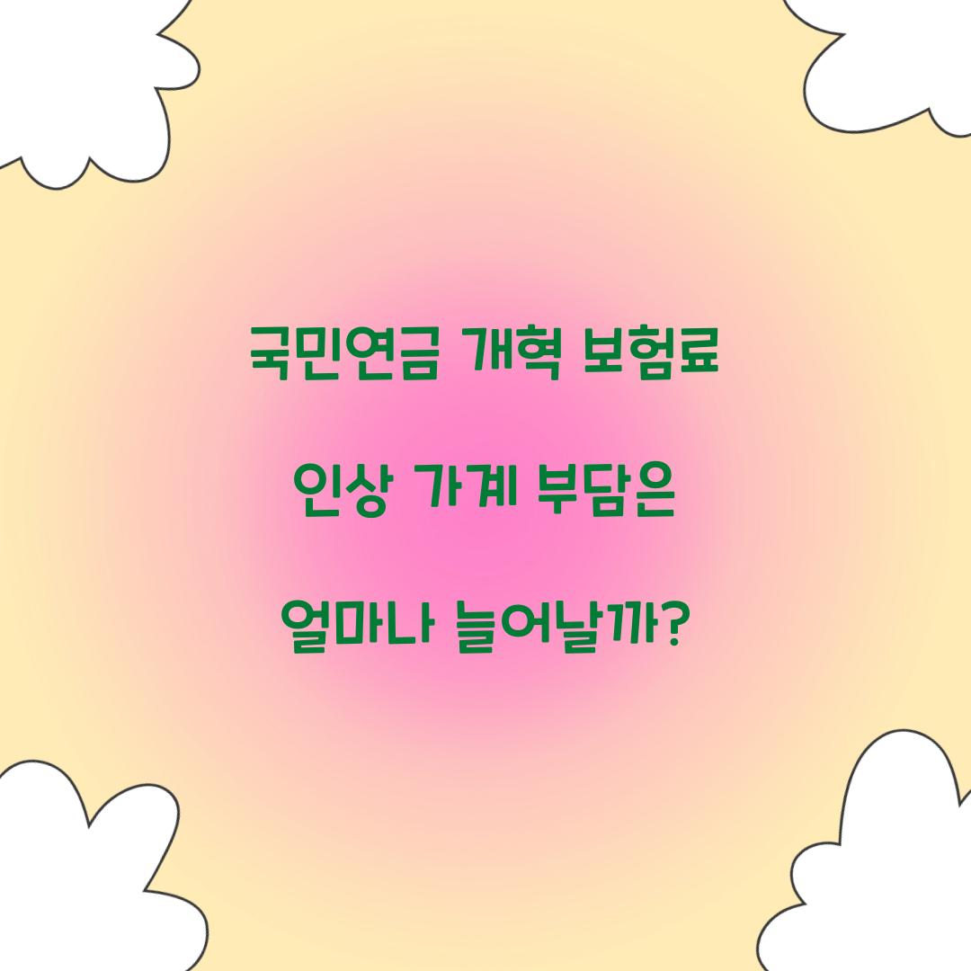 국민연금 개혁 보험료 인상