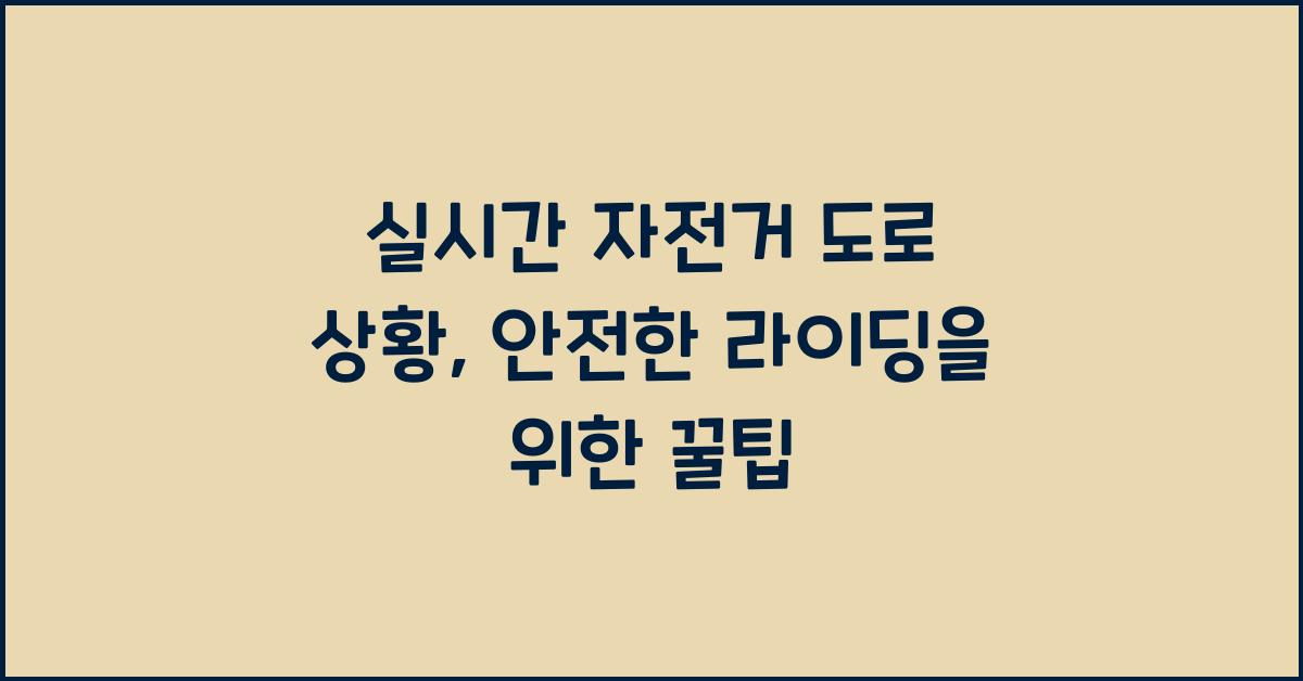 실시간 자전거 도로 상황