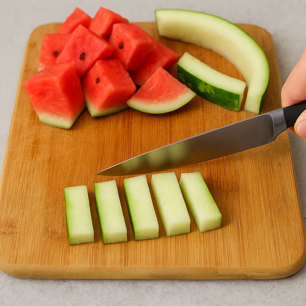 수박껍질 작게 자르기