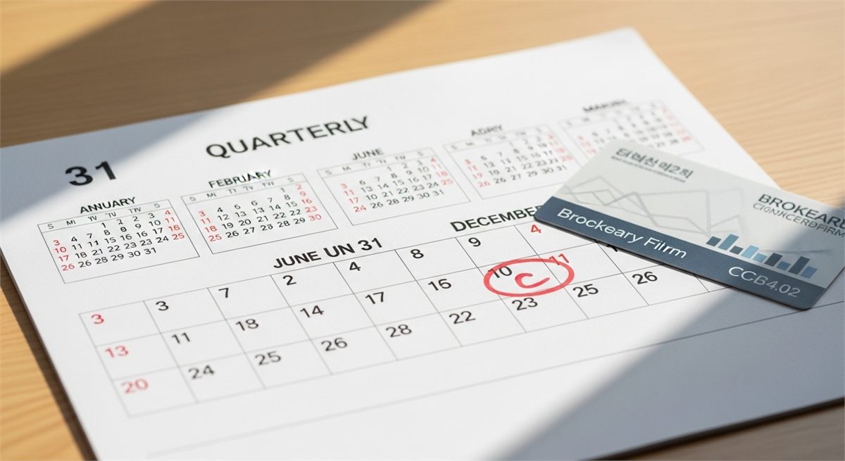 분기 말 배당 일정을 떠올리게 하는 달력 디테일 장면