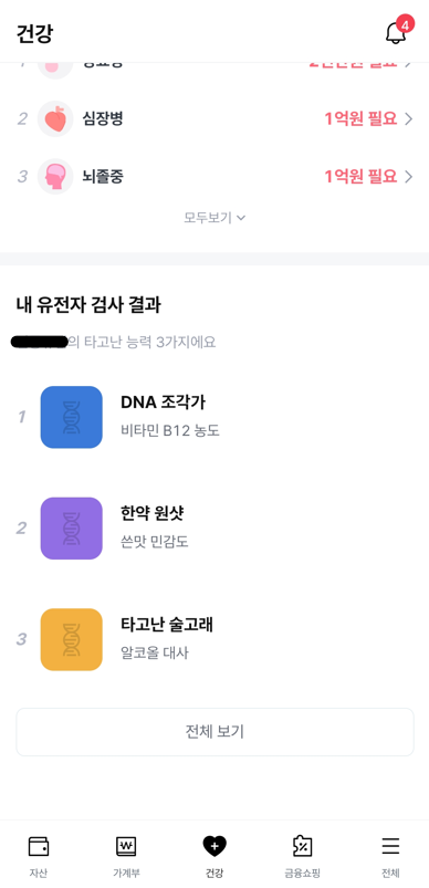 뱅크샐러드 유전자검사