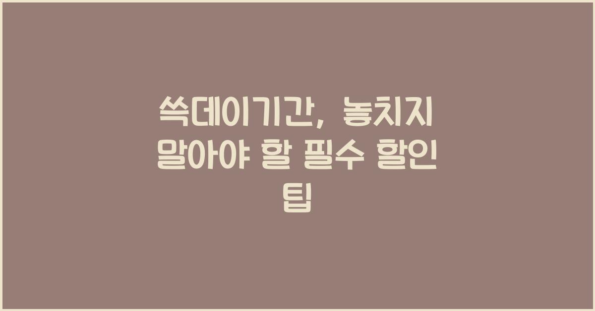 쓱데이기간