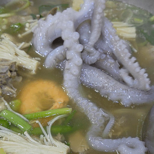 목포 가족 외식 로하스황칠오리 황칠해신탕 새우 전복 낙지 클로즈업