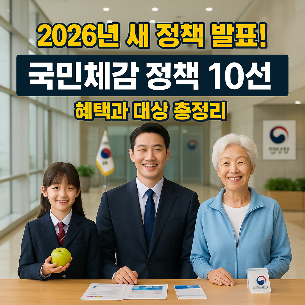 2026년 국민체감 정책 10선! 혜택과 대상 총정리 (출처 : 정책브리핑)