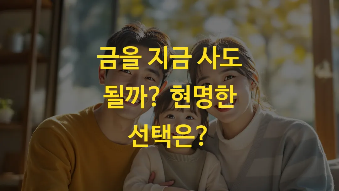 금을 지금 사도 될까? 현명한 선택은?