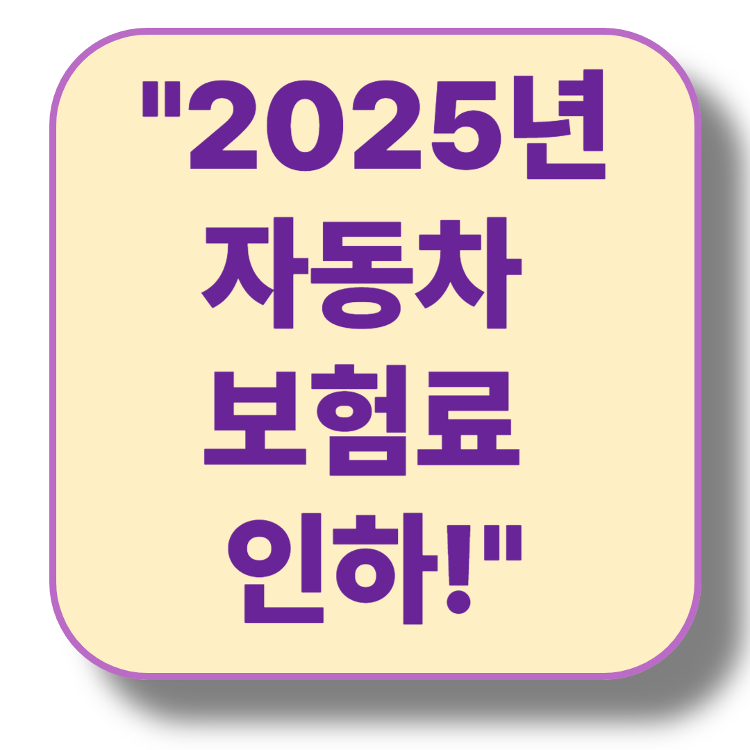 2025년 자동차 보험료 인하 혜택 총정리