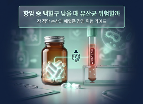 항암 중 백혈구 수치 떨어졌을 때 유산균 먹으면 왜 패혈증 위험이 생길까?