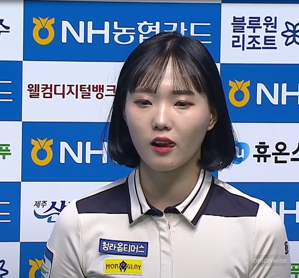 LPBA 허지연 당구선수의 아쉬어하는 모습