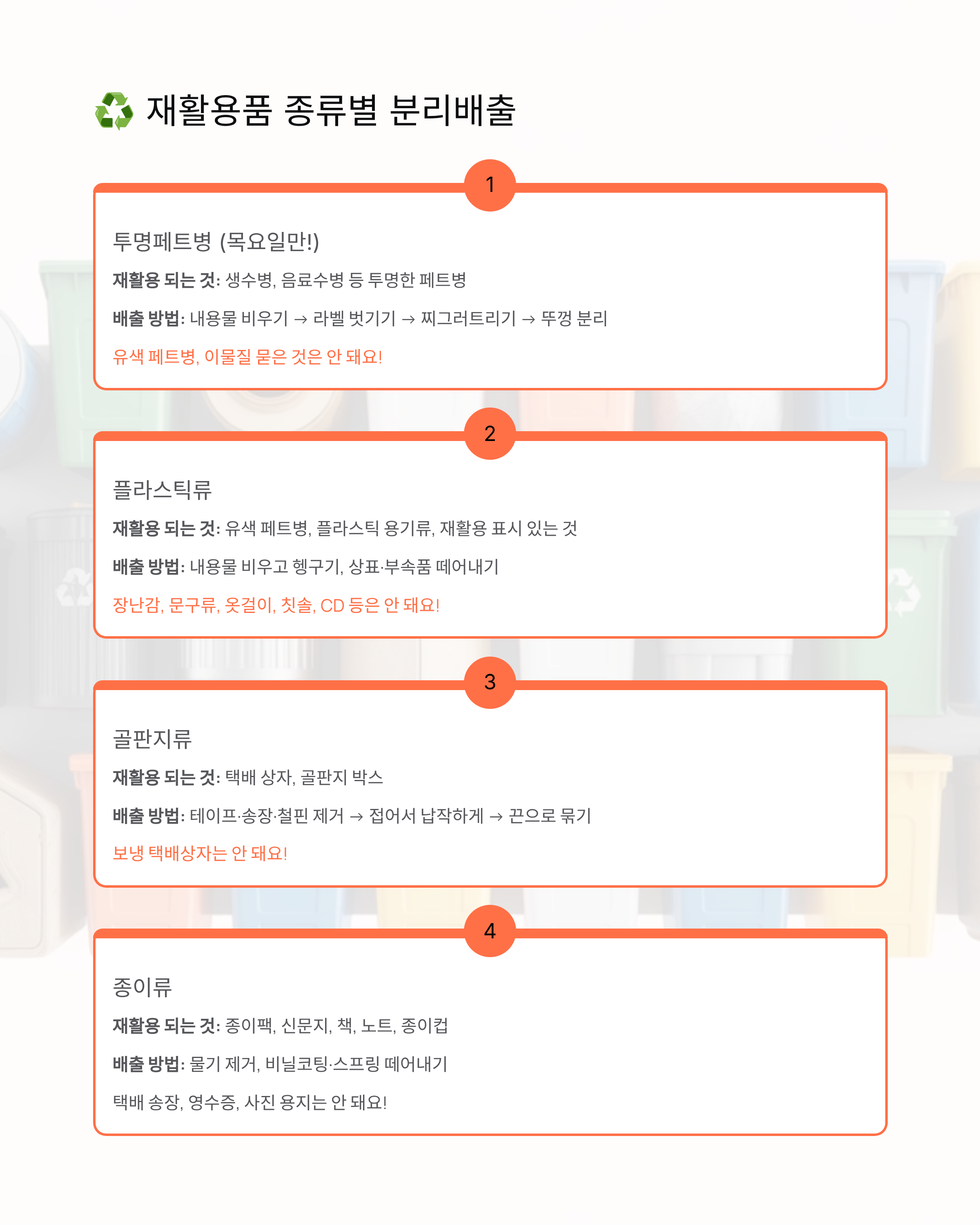 관악구 재활용품 배출방법 완벽 정리! 분리수거 시간부터 요일까지