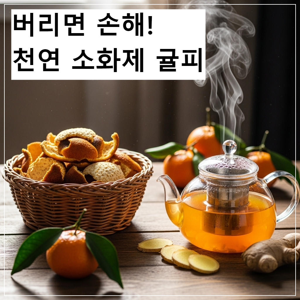 소화와 혈관 건강에 좋은 말린 귤껍질(진피)과 귤피차 이미지