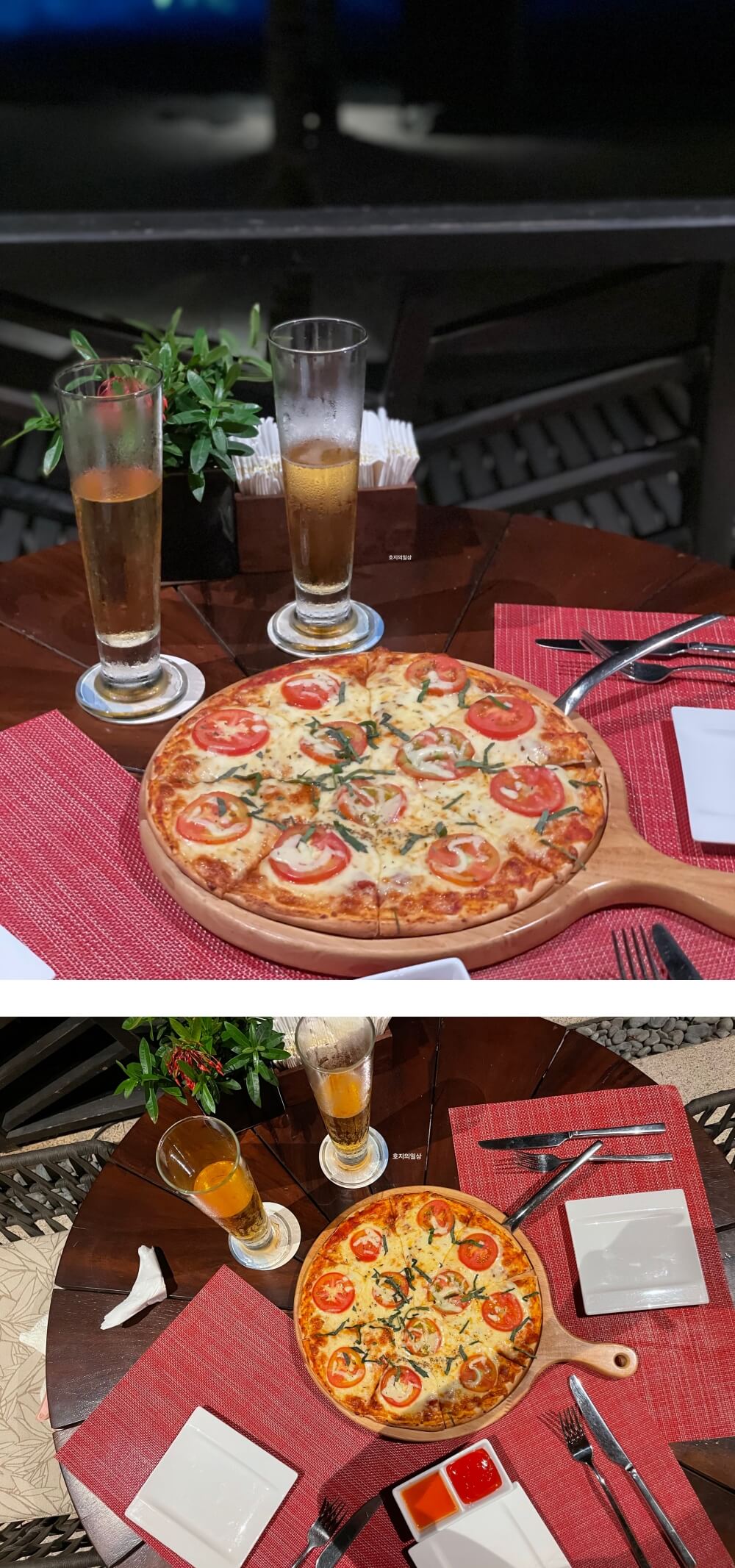 나트랑 아미아나 리조트 풀바 - 마르게리따 피자와 맥주