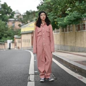 러블릭 핑크 멜빵바지 점프수트 점프슈트 오버롤 작업