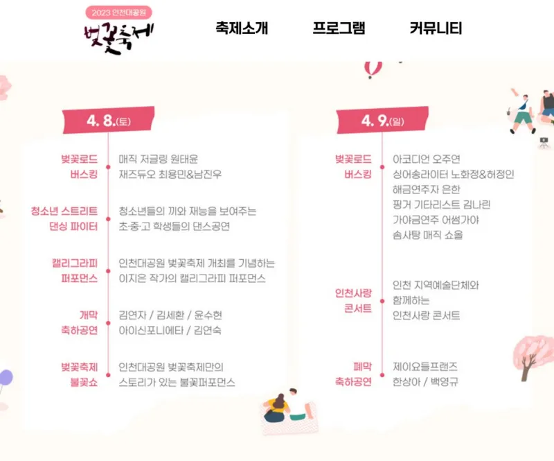 인천대공원 벚꽃 축제