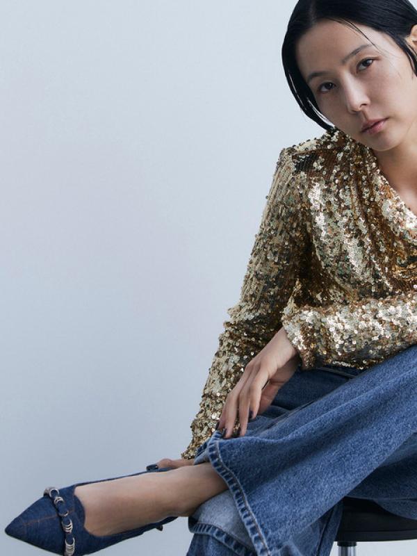 슈콤마보니 발편한구두 Ring point denim 펌프스 DG1BA23514BLU