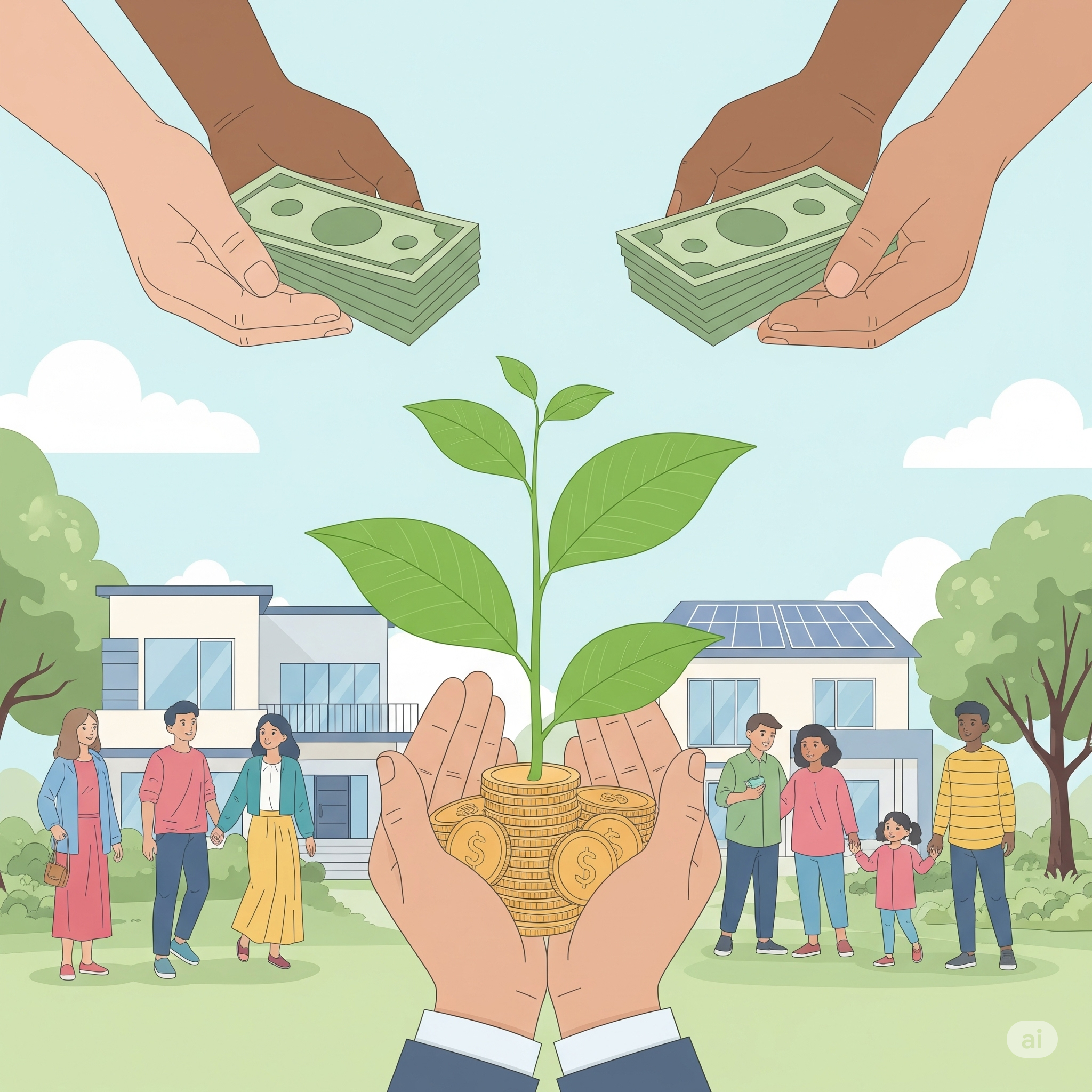 돈을 모으는 그림