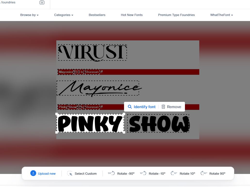 이미지로 영문 폰트 찾기