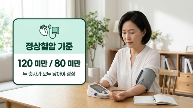 혈압 정상수치 수축기 120 미만 이완기 80 미만 설명