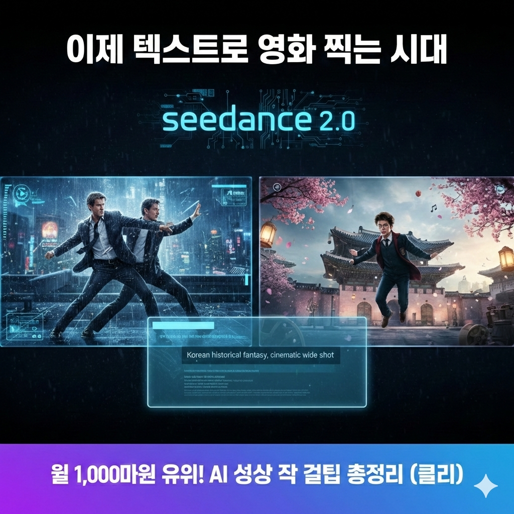 소라(Sora)를 뛰어넘는 바이트댄스 Seedance 2.0 출시!
텍스트 한 줄로 할리우드 영화급 영상을 만드는 시댄스 2.0 사용법과수익형 숏폼 제작 노하우를 공개합니다.캡컷 연동부터 캐릭터 일관성 유지 비법까지, 지금 바로 AI 영상 전문가가 되어 월 수익 1,000만 원에 도전하는 필승 전략을 확인하세요!