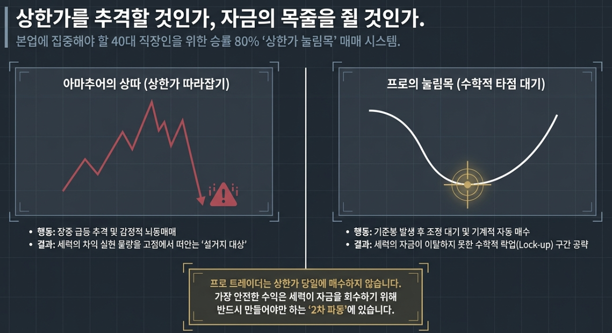 직장인 주식 투자 단타 스윙 기법 상한가 눌림목 매매 세력 자금 이탈 거래량 분석 팩트 체크