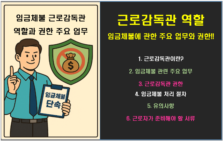 임금체불 근로감독관의 역할과 권한 주요 업무 총정리!!