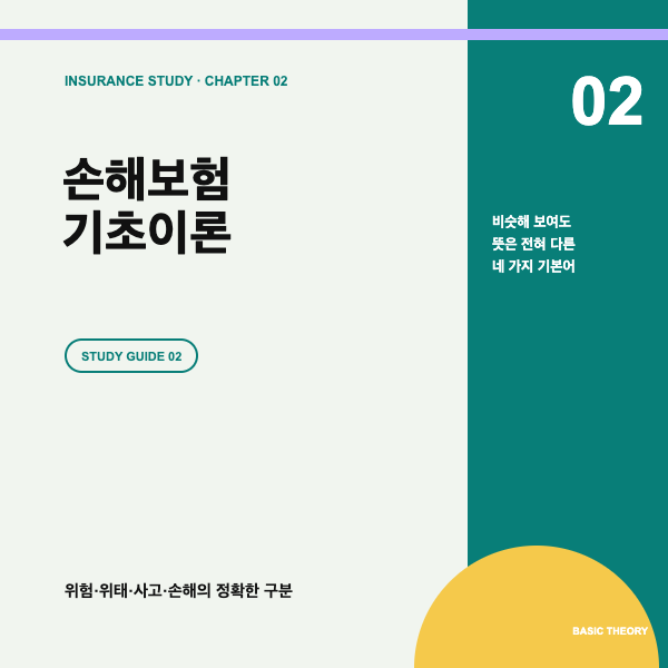 손해보험 기초이론 핵심정리, 위험&middot;위태&middot;사고&middot;손해 차이