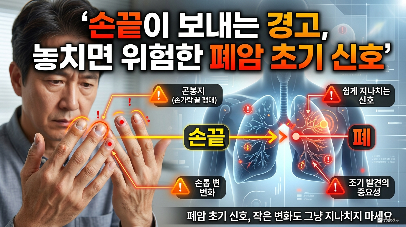 손끝이 보내는 경고, 놓치면 위험한 폐암 초기 신호