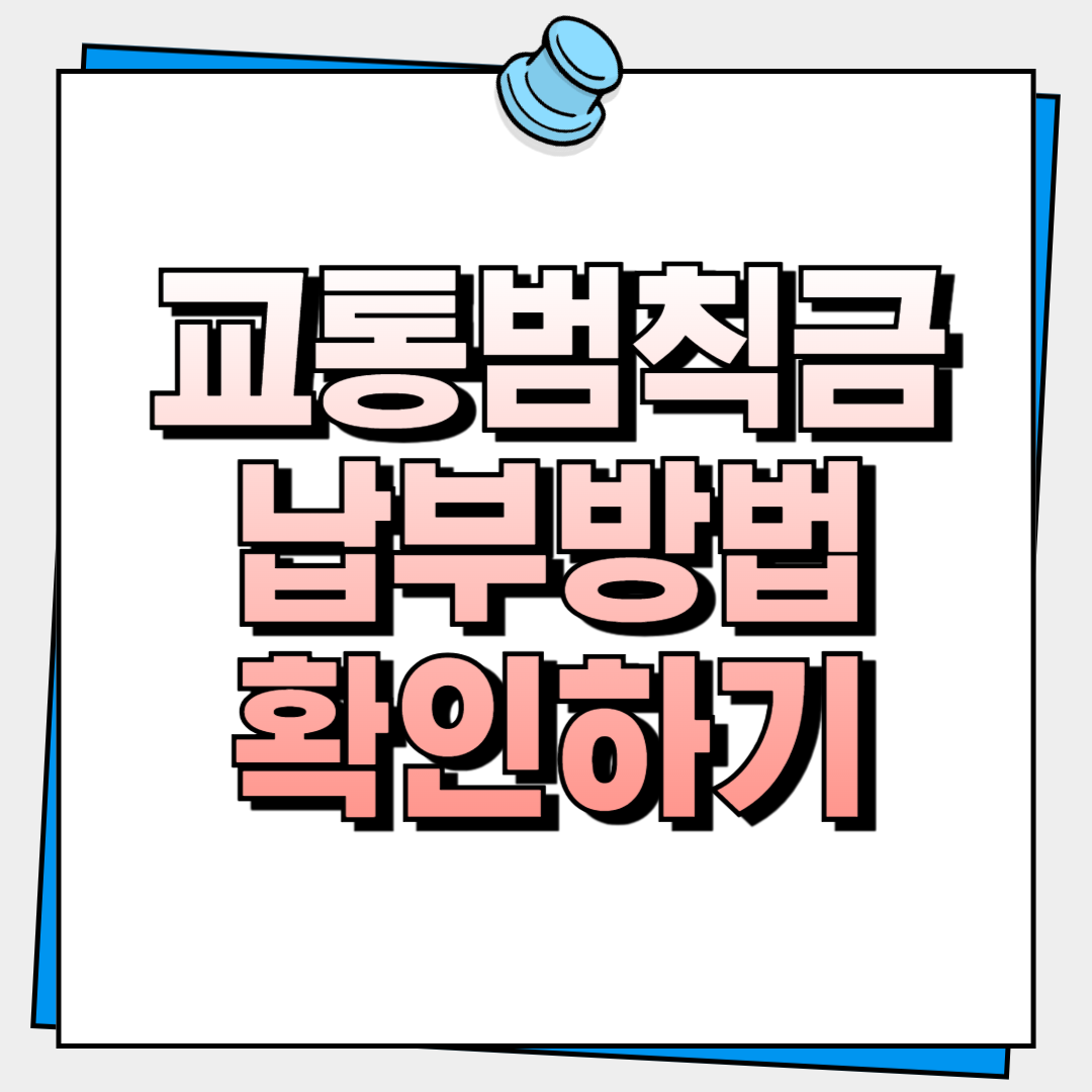 교통범칙금 신용카드 온라인 오프라인 납부방법