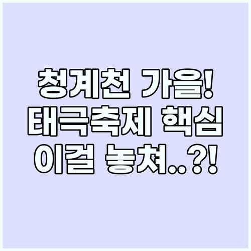 서울 청계천 가을밤을 수놓는 태극축제..