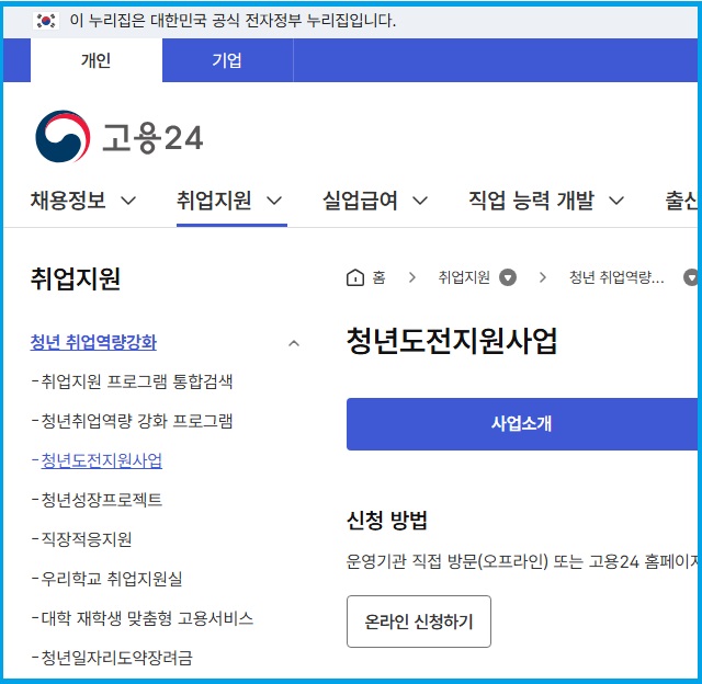 청년도전지원사업 신청할 수 있는 절차 안내