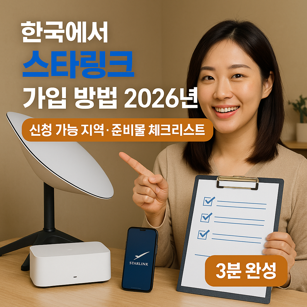 한국에서 스타링크 가입 방법 2026년 ｜ 신청 가능 지역&middot;준비물 체크리스트
