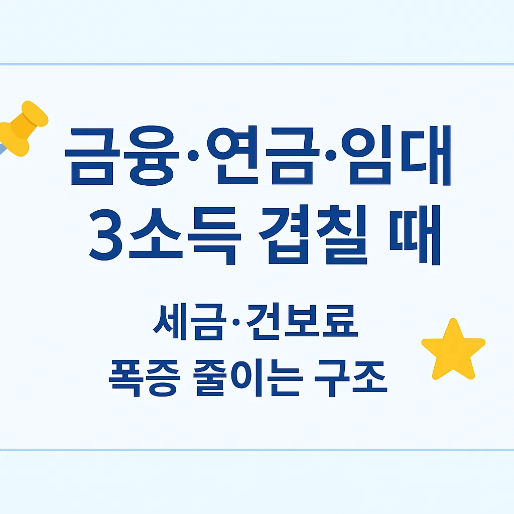 금융&middot;연금&middot;임대 3합산 절세 구조 요약 이미지