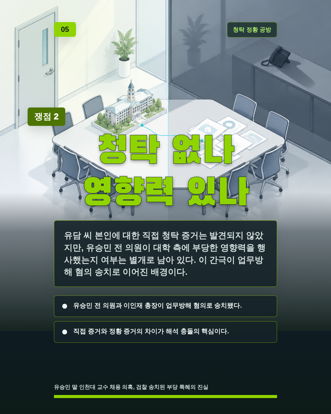 청탁 없나 영향력 있나