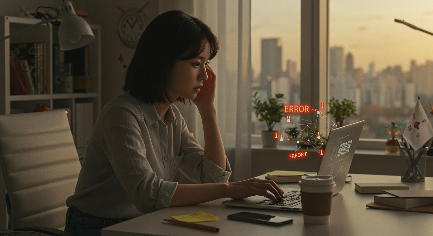 GPT-5 네트워크 오류를 해결하기 위한 엔지니어의 모습
