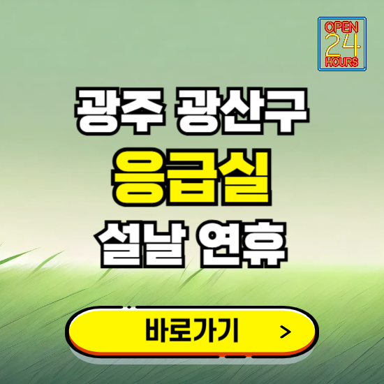 광주 광산구 설날 연휴 비상진료 응급실 병원 찾기 ❘ 내근처 24시 야간 심야 휴일 가능한 곳